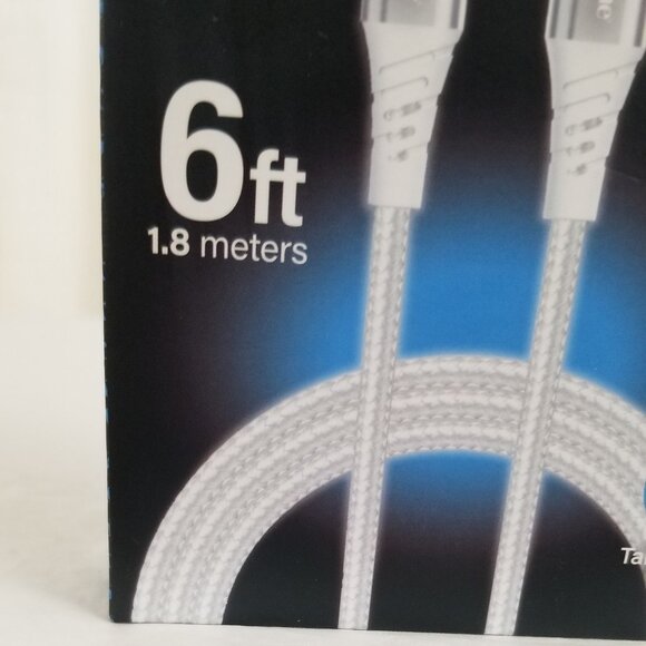 Brookstone 60 Watt Cable Type C to Type C 6 Ft White 1.8 Meters Brand New - Picture 6 of 16
